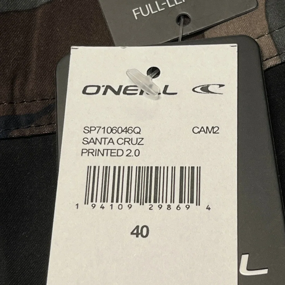 O'Neill Santa Cruz Printed 2.0 Board Shorts 40 Camo Black Hybrid Surf Swim NWT